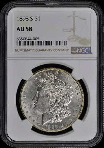 1898-S モルガン・ダラー S$1 NGC AU58