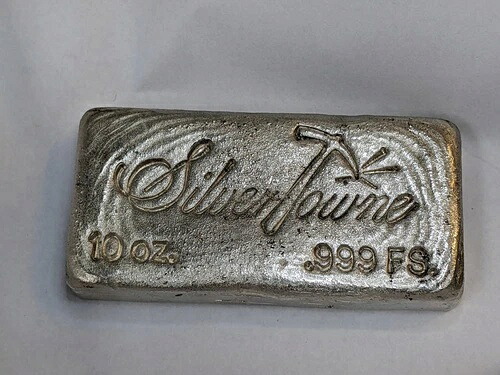 シルバータウン 10オンスバー シルバー999 ヴィンテージハンドポアバー レアリップルバー #JN13