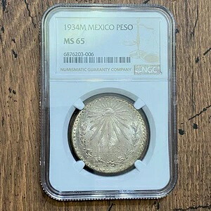 1934年メキシコペソ銀貨NGC 65アンティークコイン/30