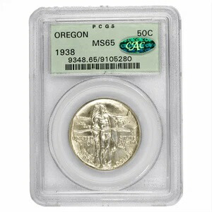 1938年オレゴン記念ハーフドル 50セント PCGS MS 65 CAC