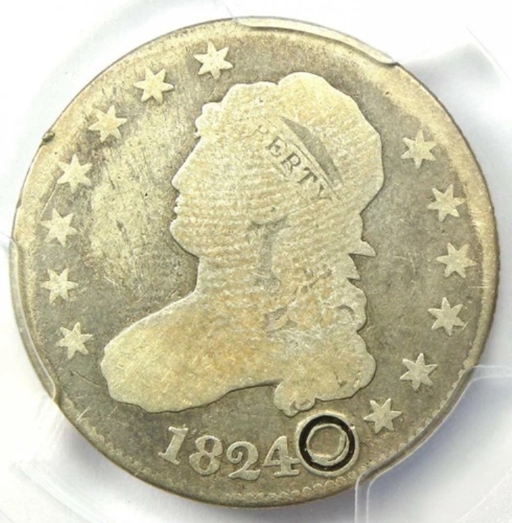送料無料】1824/2 キャップド バスト クォーター 25 セント - PCGS