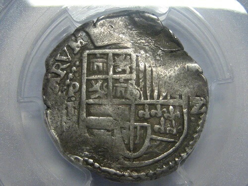 1649年 ポトシ 2レアル COB PCGS VF35 フィリップ4世 鑑定書付き ボリビア 銀貨 植民地時代