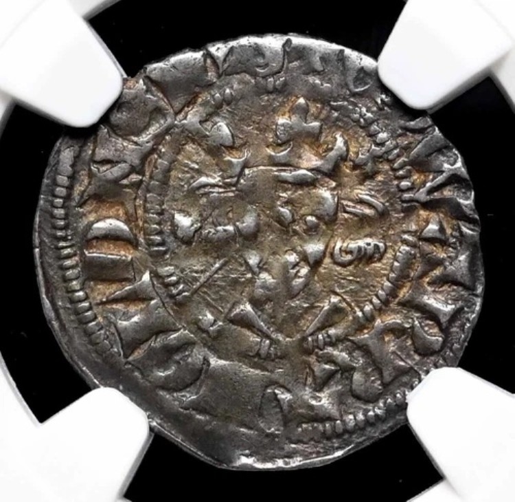 イングランド、エドワード1世（1272-1307年）。銀貨1セント、ロンドン、S-1410、NGC AU50 193,600円