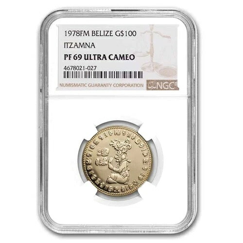 1978年ベリーズ・プルーフ金貨 100ドル イツァムナ PF-69 NGC