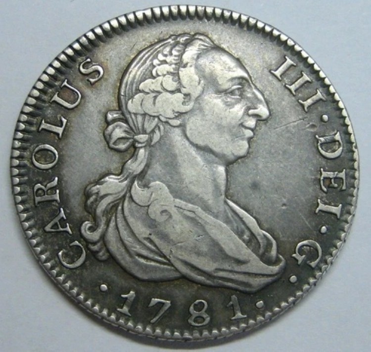 1781年 マドリード 4レアル チャールズ3世 色調の美しいスペイン製銀貨 植民地時代