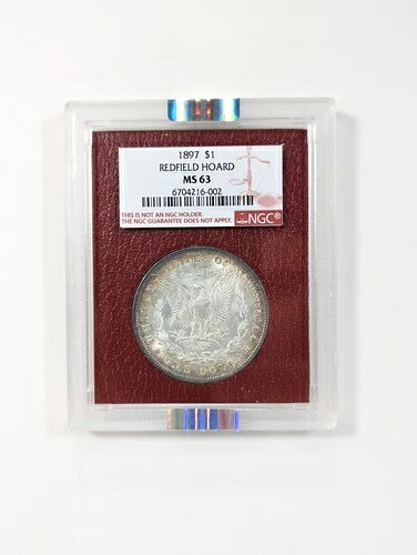1897年 モルガン銀貨 $1 レッドフィールドコレクション パラマウント国際版 NGC MS63 トーン付き ??