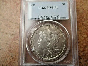 1882年 モーガン・ダラー PCGS MS64 PL