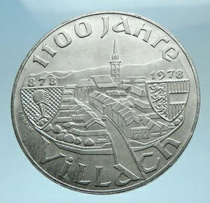 1978年 オーストリア フィラッハ市建国記念 純銀100シリング硬貨 i78033