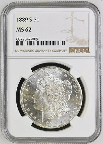 1889年 S モルガン銀貨 NGC MS-62