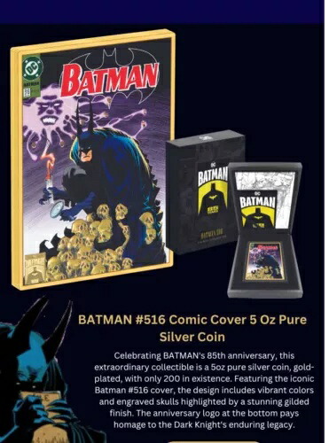 2024年 ニウエ DC バットマン 516 コミック 5オンス シルバー カラー化プルーフコイン 新品 発行枚数 200枚｜WORLD RESOURCE【KING店】