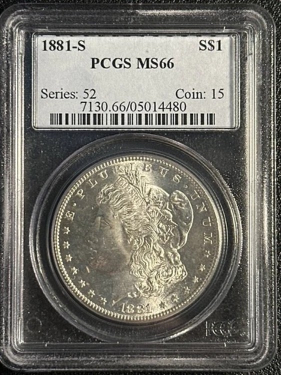 1881年 S モーガン銀貨 PCGS MS-66