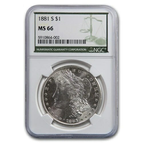 1881-S モルガン・ダラー MS-66 NGC（グリーンラベル）