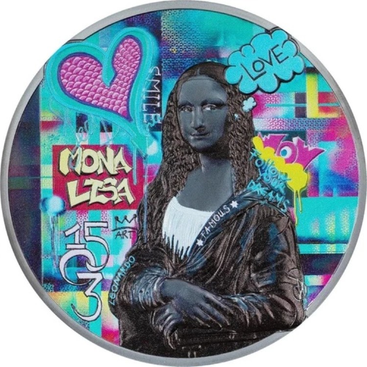 モナ・リザ グラフィティアート 3オンス シルバーコイン 20ドル クック諸島 2023年 540,100円