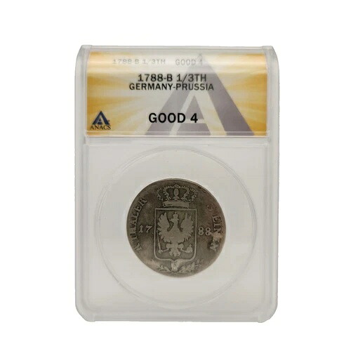 1788年 プロイセン王国 ドイツ フリードリヒ2世 銀貨 1/3ターラー ドイツ貨幣 i79291