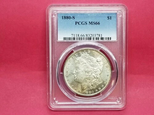 1880年代後半のモルガン銀貨 PCGS 美しいマイルドなトーン！ MS66 #3781-225H