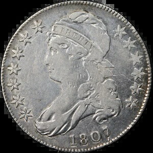 1807年 バストハーフドル「ラージスターズ」 ナイスFディテール 0-114 R.3 ナイスストライク