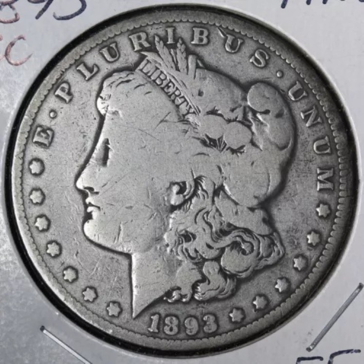 1893-CC モルガン銀貨 美品 E365 WUEMR