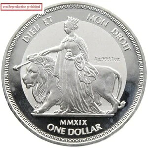ヴァージン諸島 2019年-PM エリザベス2世 1ドル 1オンス 銀貨 PCGS MS69