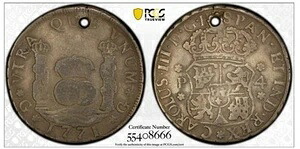 1771年 GP グアテマラ 4レアル 銀貨 PCGS F カリコ-802