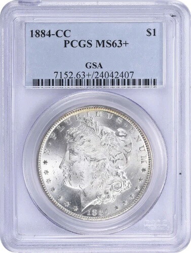 1884-CC モルガン銀貨 MS63+ PCGS