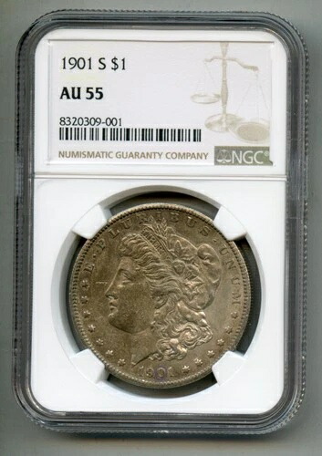 1901年 S モルガン銀貨 NGC AU 55