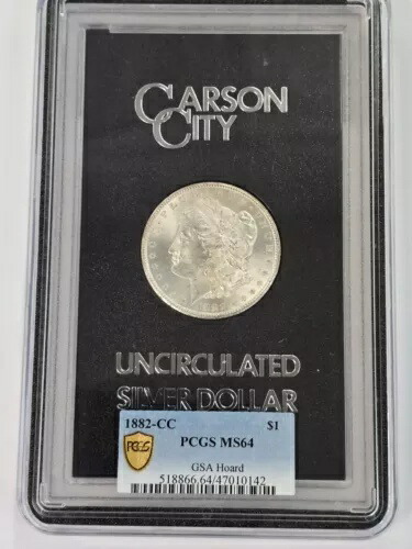 1882-CC 1ドル モルガン銀貨 GSA PCGS MS64