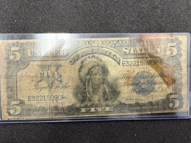 SC 1899 $5 希少 Fr.271 Vernon|McClung Indian Chief Silver Certificate (090) Z4