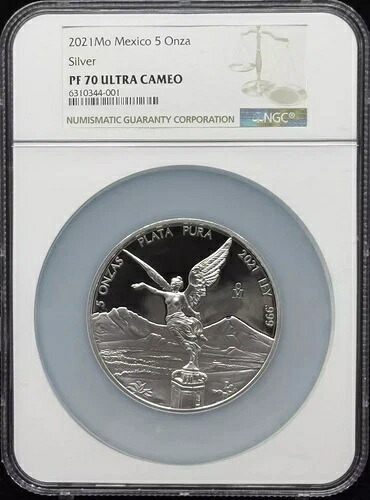 2021年 Mo MEXICO シルバー 5 ONZAS .999 ファイン 5オンス NGC PF-70 ウルトラカメオ