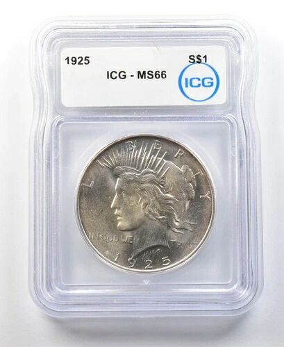 1925年 ピースシルバードル MS66 ICG *0172