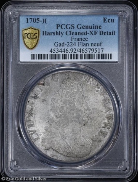 1705年以降）（フランス シルバー ECU PCGS 純正 XF 詳細 | Gad-224 フランヌフ