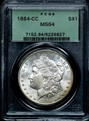 1884-CC 1ドル カーソンシティ モルガン銀貨 PCGS MS64 OGH オールドグリーンホルダー CC615