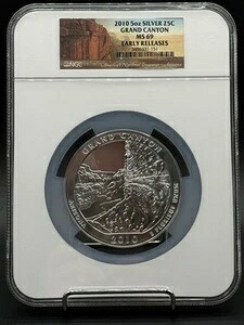 グランドキャニオン 2010 ATB 割引 NGC MS69 早期リリース 5オンス シルバー