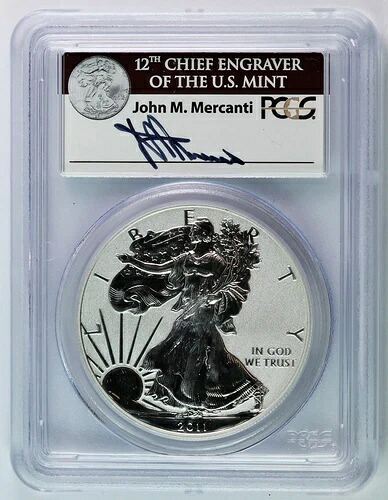 2011-P PCGS PR 70 リバースプルーフ 米国 / シルバーイーグル 25周年記念セット ジョン・マーカンティ