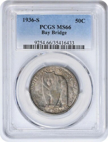 ベイブリッジ記念銀貨ハーフドル 1936-S MS66 PCGS 199,100円