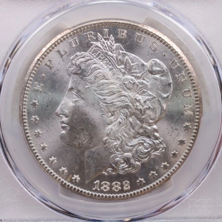 1882-CC モーガン銀貨、PCGS MS-64+、(GSA)、ストア セール #GDR0182。