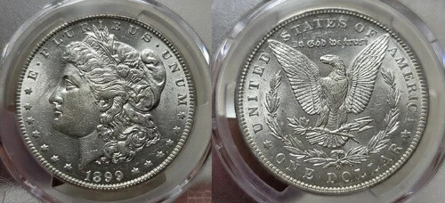 1899 O Micro O VAM-5 トップ100 モルガン銀貨 $1 PCGS AU 詳細スクラッチ
