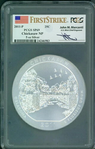 2011-P チカソー ATB 5オンス シルバー PCGS SP69 ファーストストライク FS マーカンティ｜WORLD RESOURCE【KING店】