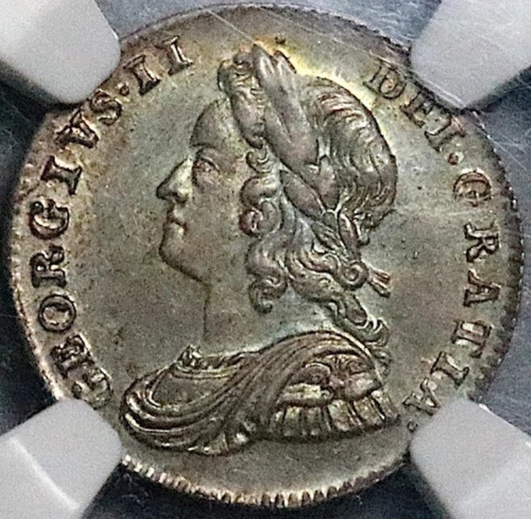 1732 NGC MS 63 ジョージ2世 3ペンス イギリス 銀貨 POP 2/0 (23053003C)｜WORLD RESOURCE【KING店】