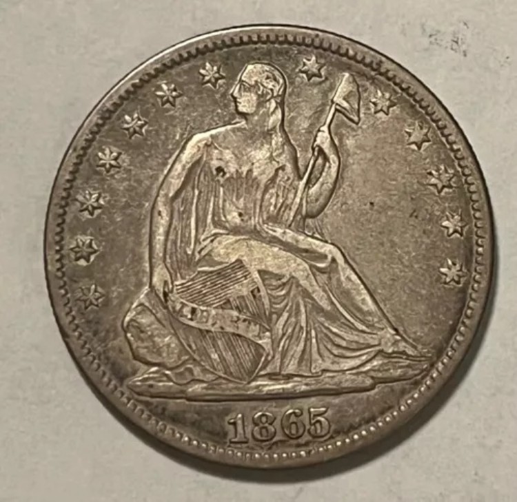 1865年 リバティ座像ハーフドル、VF/XF より良い日付|WORLD RESOURCE【KING店】