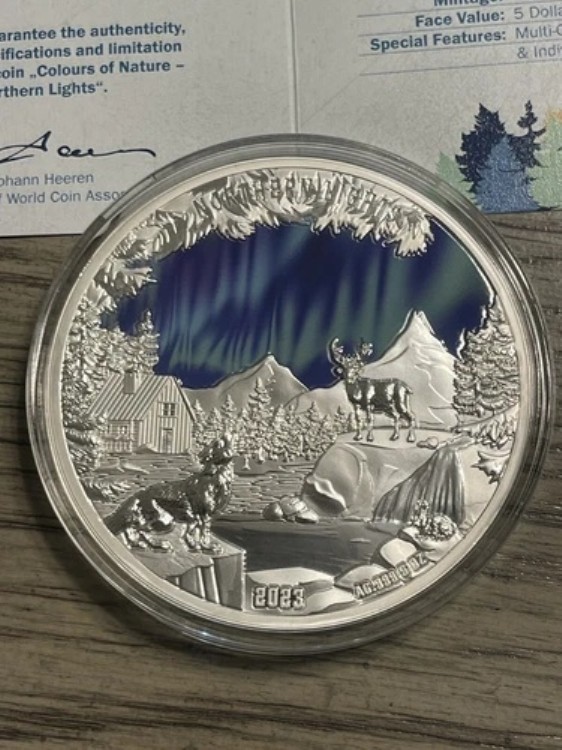 ノーザンライツ 5オンス 銀貨 5ドル バルバドス 2023年｜WORLD RESOURCE【KING店】