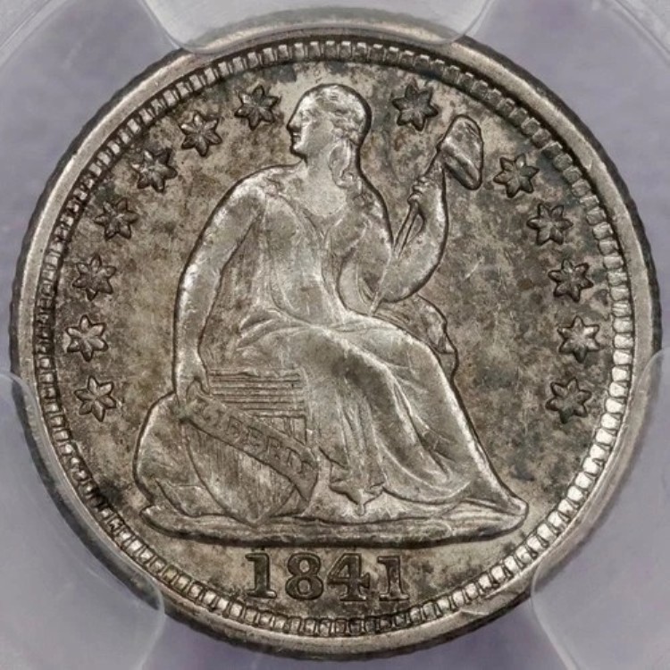 1841-O 着席自由の女神像ハーフダイム - PCGS AU 53|WORLD RESOURCE【KING店】