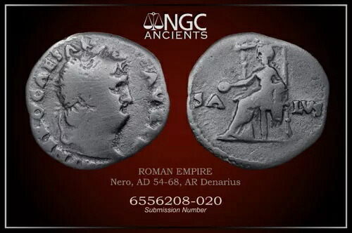 ネロ NGC VG ローマ硬貨、西暦54~68年。AR デナリウス。A1063|WORLD RESOURCE【KING店】