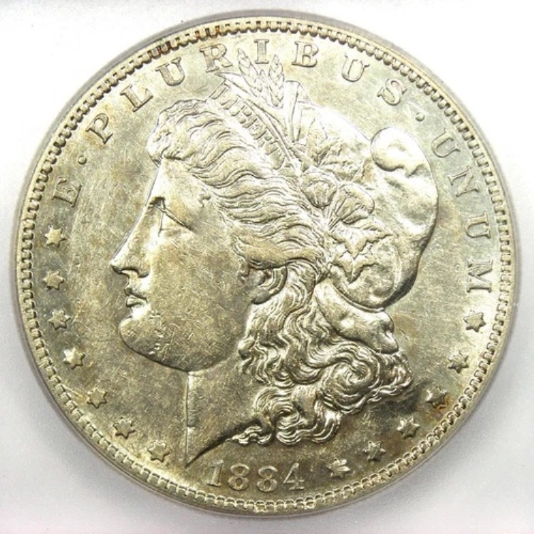 1884-S モーガン シルバー ダラー 1 ドル コイン - ICG AU53 認定 - AU53 の希少な日付!|WORLD RESOURCE【KING店】