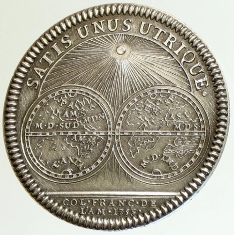 1800年代 フランス ルイ15世 再刻印 銀 アメリカ植民地 ジェトンメダル i105156|WORLD RESOURCE【KING店】
