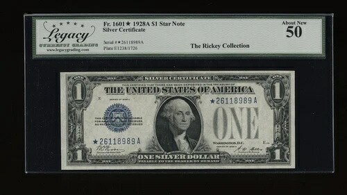 DBR 1928-A $1 シルバー ファニーバック STAR Fr. 1601* レガシー AU-50 シリアル *26118989A|WORLD RESOURCE【KING店】