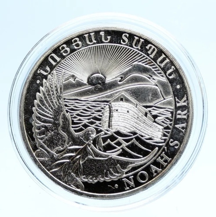 2014年 アルメニア ノアの箱舟と鳩の聖書 シルバープルーフ アルメニア 500ドラムコイン i95750|WORLD RESOURCE【KING店】