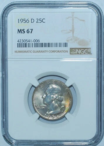 1956年 D NGC MS67 ワシントン クォーター|WORLD RESOURCE【KING店】