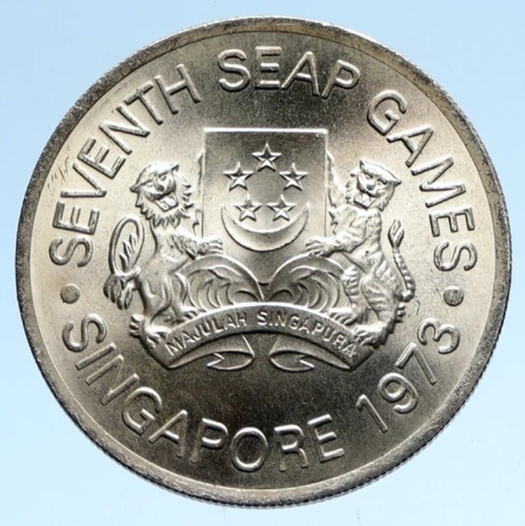 1973年 シンガポール 東南アジア競技大会 SEAP 純正5ドル銀貨 i95689|WORLD RESOURCE【KING店】
