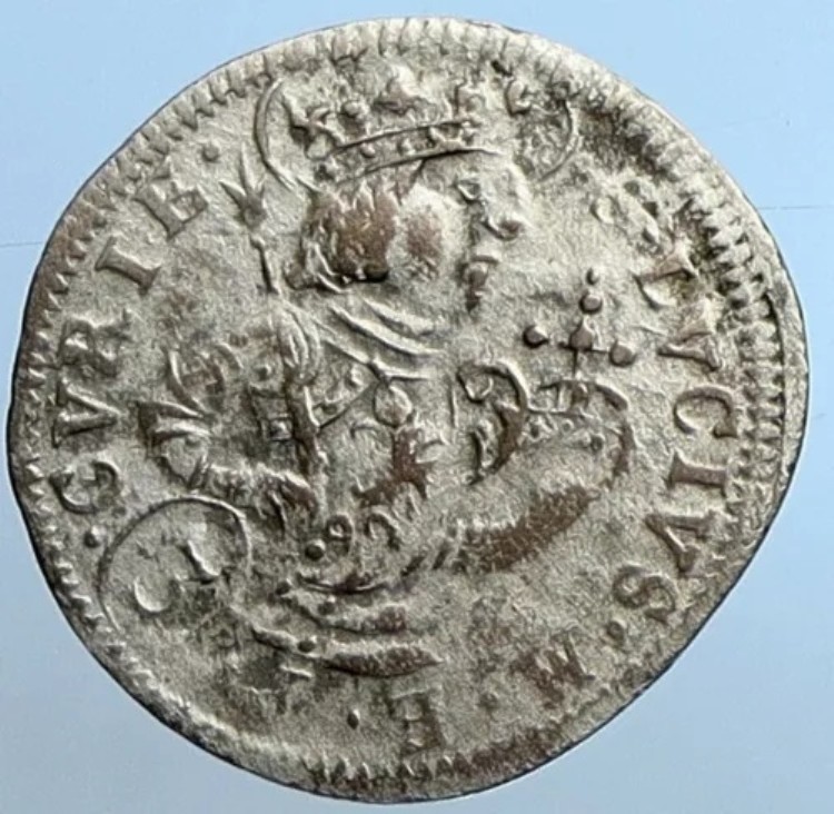 1733 スイス グラウビュンデン州 CHUR セント ルシウス シルバー 3 クロイツァー コイン i110227|WORLD RESOURCE【KING店】