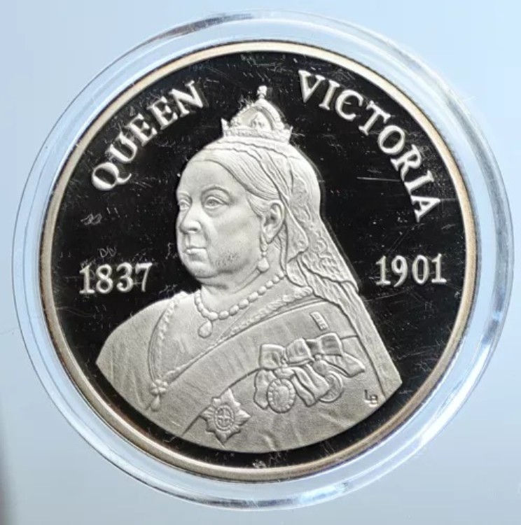 2001年 タークス・カイコス諸島 英国ビクトリア女王 プルーフ銀貨 20クラウン i111464|WORLD RESOURCE【KING店】